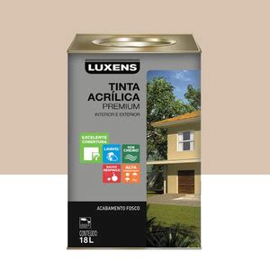 Tinta Acrílica Fosca Premium Interior e Exterior Areia 18 L Luxens