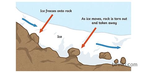 Plucking Diagram Geography Ledeniki Erozija Sekundarni Illustration Twinkl