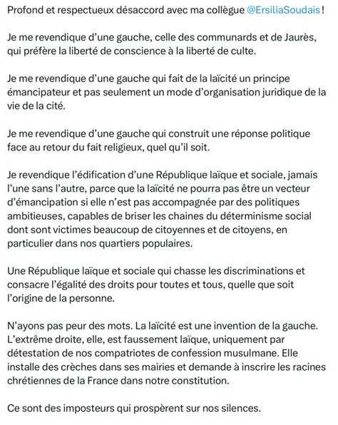 Réponse de Pierre Ouzoulias à Ersilia Soudais Fédération PCF de la Sarthe