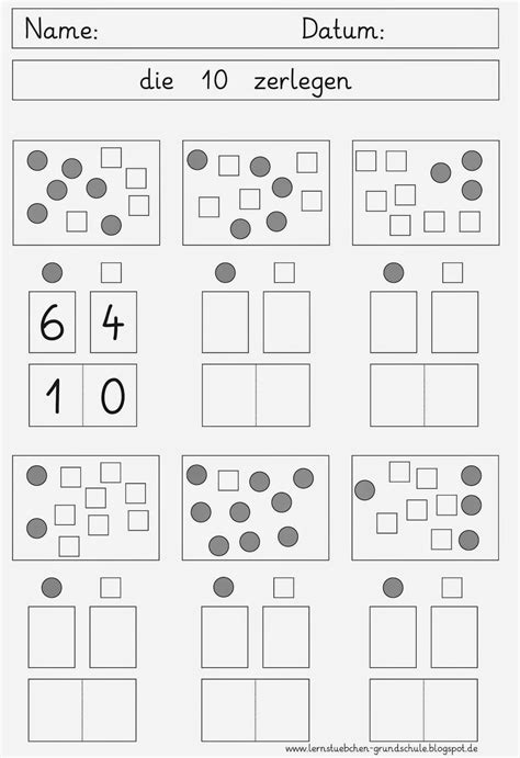 Zahlzerlegung Der Zehn Mathematikunterricht Matheunterricht