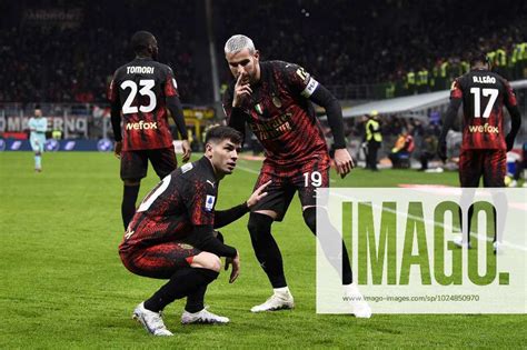 AC Milan V Atalanta BC Serie A Theo Hernandez Of AC Milan Celebrates