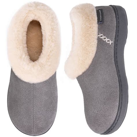 Everfoams Womens Micro Suede Cozy Memory Foam Winter Slippers With