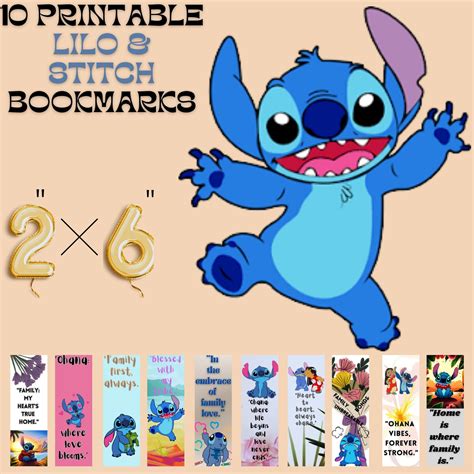 printable bookmarks bookmarks lilo stitch digital bookmarks