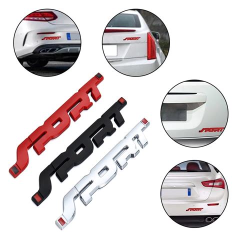 Emblema Do Logotipo Carro Metal 3D SPORT Adesivo Crachá Pára Choques