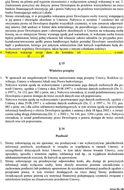 WZÓR UMOWY DEWELOPERSKIEJ AKT NOTARIALNY PDF Darmowe pobieranie