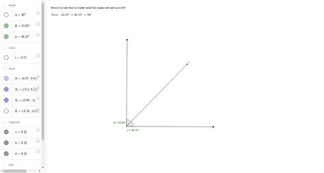 Complementary Angles Geogebra