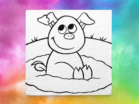 Pig in Mud Canvas Paint Set - Etsy