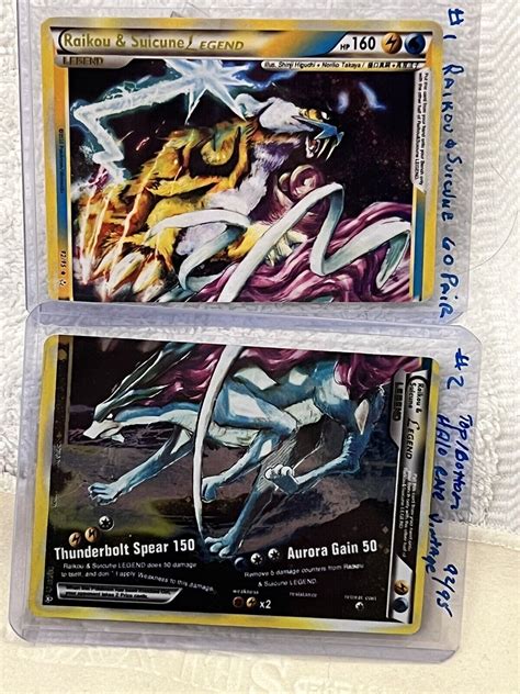 Ultra Rare Raikou Suicune Legend Set 92 95 93 Pokemon Holo HGSS