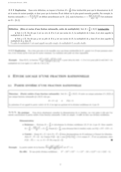 Solution Cours Fractions Rationnelles Studypool