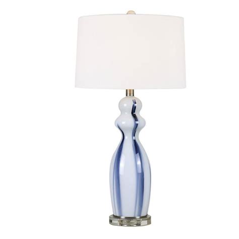 Fangio Lighting In White And Blue Crystal And Glass Indoor Table