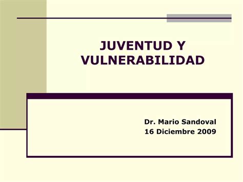 Juventud Y Vulnerabilidad PPT