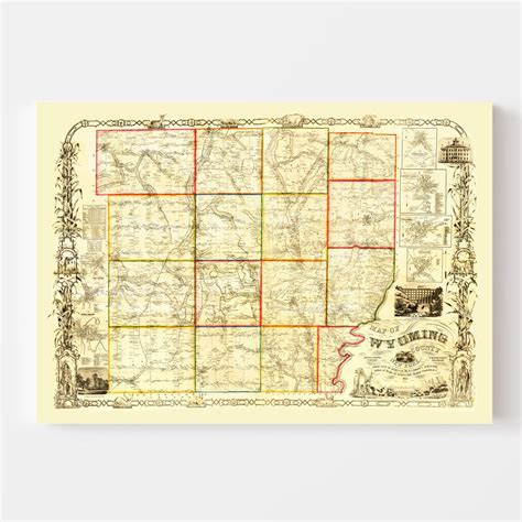 Vintage Map Of Wyoming County New York By Ted S Vintage Art