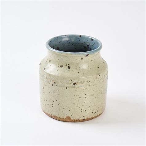 Barry Brickell Speckled Glaze Vessel With Figurative Decorative Band