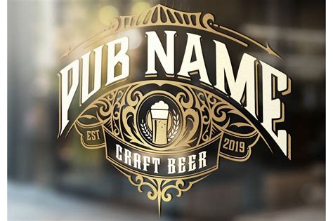 Vintage Pub Logo Creative Illustrator Templates Creative Market