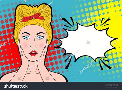 Wow Pop Art Female Face Sexy 스톡 벡터 로열티 프리 631571855 Shutterstock