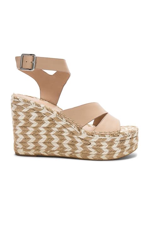 Sigerson Morrison Arien Leather Platform Wedge Sandals In Light Latte