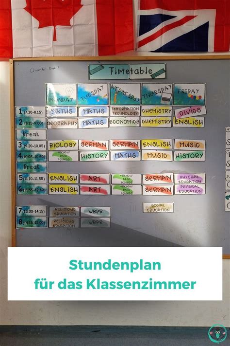 Stundenplan Englisch Klassenzimmer Planer Gymnasium Classroom