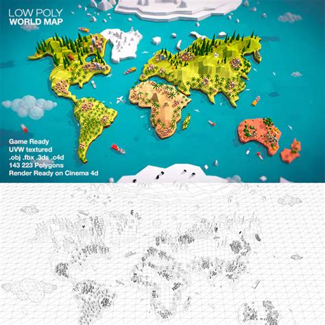 Cartoon Low Poly Earth World Map World Map Design Map Design Earth