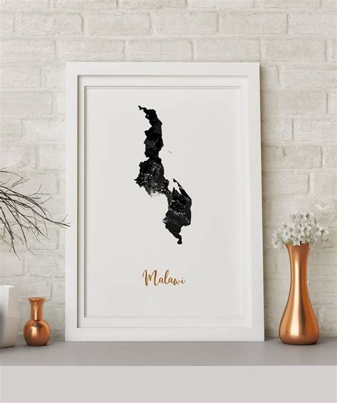 Malawi Map Art Poster Print Wall Decor Travel Map Office Home T