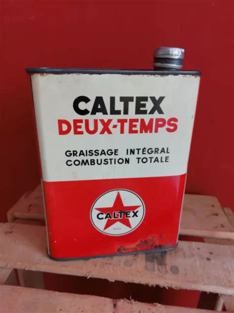 Ancien Bidon D Huile Caltex Deux Temps Vide Tat Voir Photos Eur