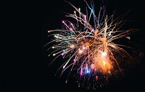 Colorful Fireworks Against Black Sky Free Stock Photo | picjumbo