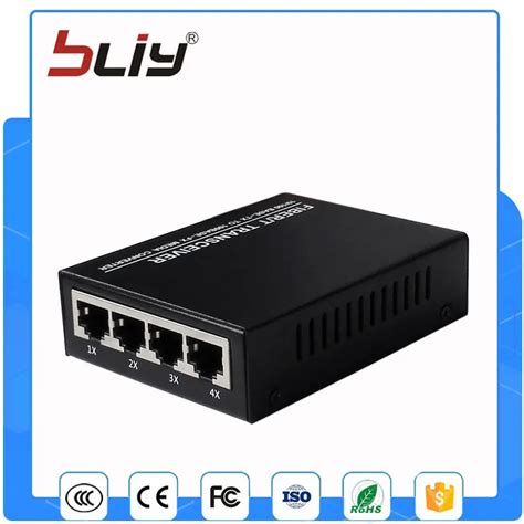 100M single fiber switch Ethernet fiber optic switch with 4 rj45 port ...