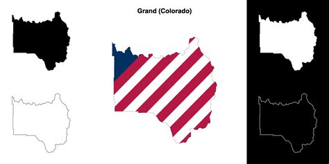 Grand County, Colorado outline map set 43105812 Vector Art at Vecteezy