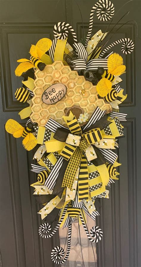 Bee Swag Bee Front Door Swag Summer Bee Swag Bumble Bee Swag