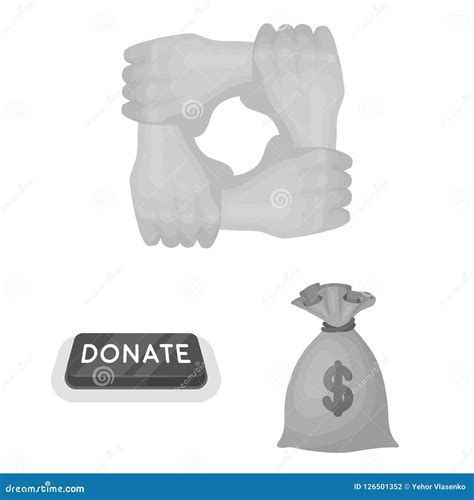 Charity And Donation Monochrome Icons In Set Collection For Design