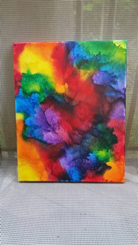 Rainbow melted crayon art