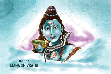 Lord Shiva Of India For Traditional Hindu Festival Maha Shivaratri Card