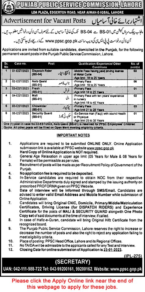 Ppsc Jobs 2023 Apply Online Punjab Public Service Commission Latest In