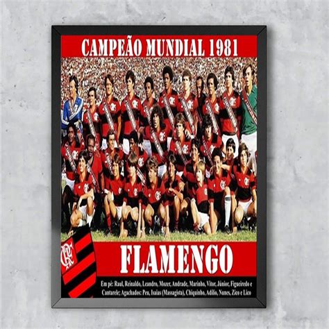 Quadro Decorativo Emoldurado Flamengo Campeão Mundial 1981 foto