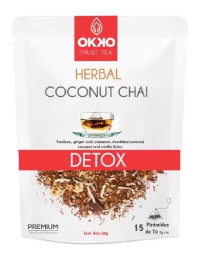 Té Natural Detox Okko 15 Sobres Canela Coco Rallado Rooibo