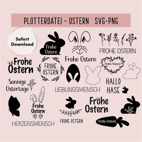 Frohe Ostern Plotter Datei Plotter File SVG PNG Plotterdatei Ostern