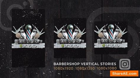 Videohive Barbershop Haircut Instagram Vertical Stories Posts Free