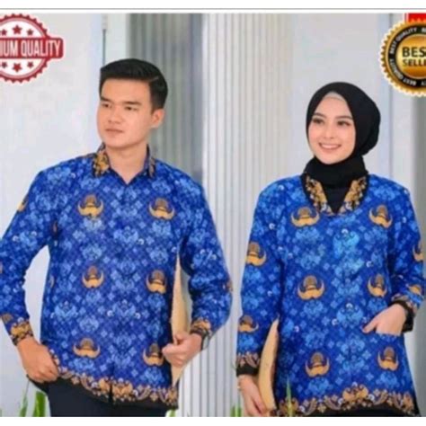 Jual Batik Korpri Terbaru Tahun Krah Hitam Furing Krah Hitam