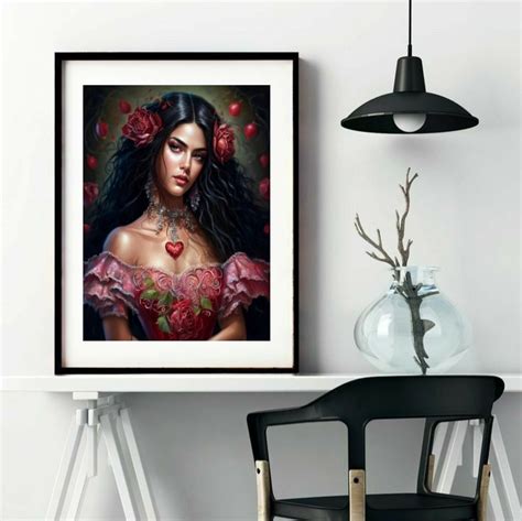 Quadro Decorativo Cigana Rosa Vermelha X Cm Elo