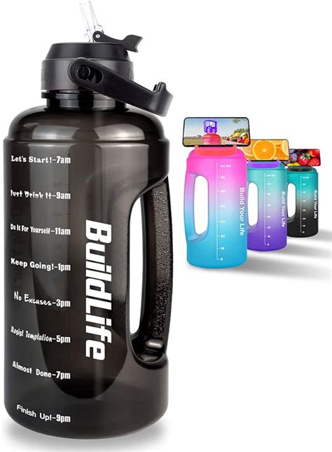 Buildlife Litre Water Bottle Motivational Half Gallon Water Jug W