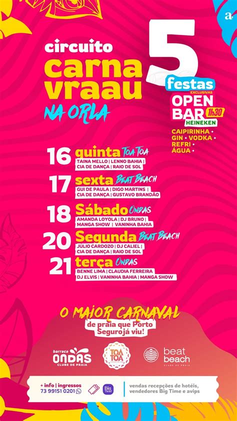 Carna Vraau Na Orla Casadinha As 5 Festas Exclusivas Em Porto Seguro