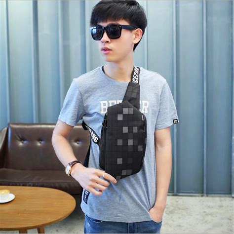 New Fashion Oxford Zipper Cloth Mens Shoulder Bag Leisure Printing Multi Functional Mens