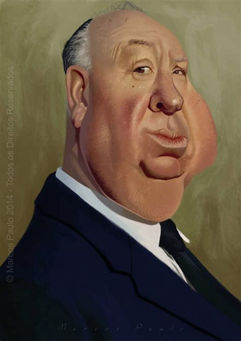 Caricatura De Alfred Hitchcock Celebrity Caricatures Funny Caricatures Caricature Drawing