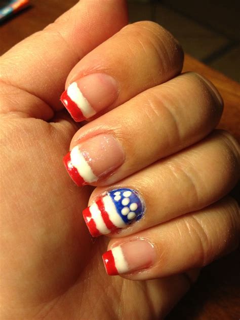 Th Of July Nails Red White And Blue Gelish Gel Nails American