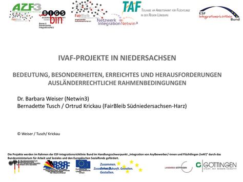 Ivaf Projekte In Niedersachsen Bedeutung Besonderheiten Erreichtes