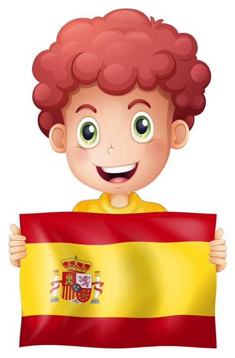 A Boy with Spanish Flag 559422 Vector Art at Vecteezy