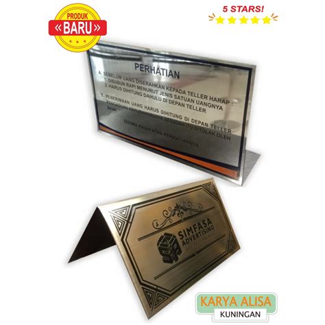 Jual Name Plate Panel Stainless Steel Dan Kuningan Custom Plate