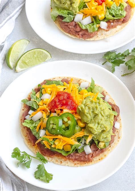 Crispy Baked Veggie Tostada Made In 15 Minutes Kathryn S Kitchen