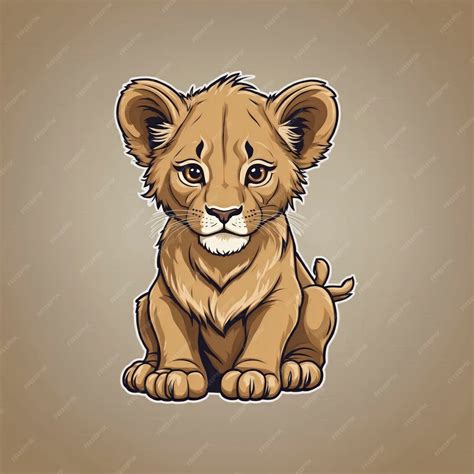 Premium Photo Lion Cub Elegance Logo An Elegant Flat Logo Design