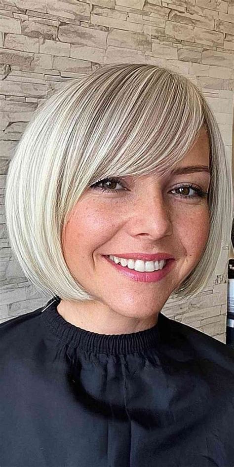 35 Sleek And Chic Bob Hairstyles Platinum See Through Fringe