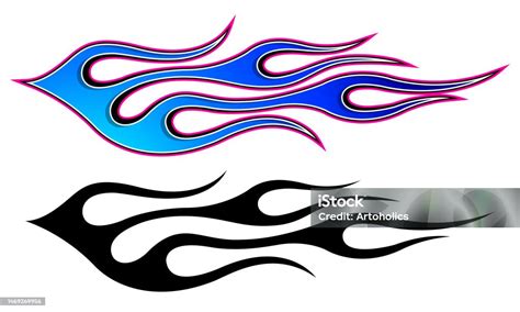 Fire Flames Racing Car Decal Vector Art Graphic Burning Tire And Flame ...